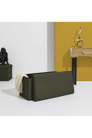 Banco con arcón - Verde - De poliéster