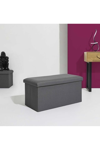 Banco con arcón - Gris - De poliéster