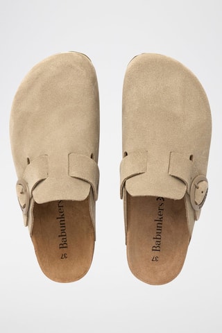 Zuecos de nobuk - Beige