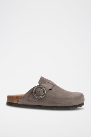 Zuecos de nobuk Rosso - Gris