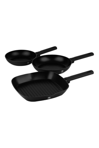 2 Frituurpannen en 1 Grillpan - 20, 24 en 28 x 28 cm