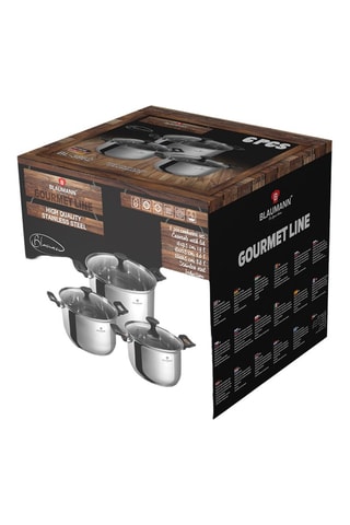 3 Roestvrijstalen Kookpannen Blaumann/Gourmet