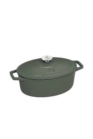 Cocotte ovale en fonte Matte Green - 30 cm - 4,65 l