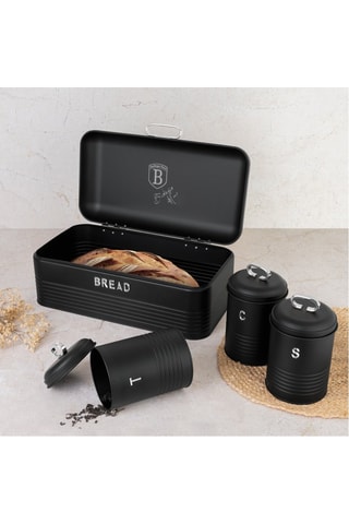 Broodtrommel en 3 Bewaarbakjes Matte Black