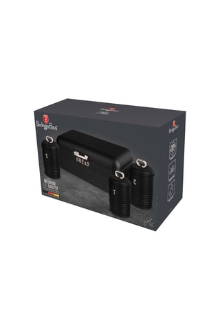 Broodtrommel en 3 Bewaarbakjes Matte Black