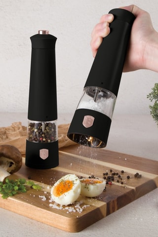 Moulin à poivre et à sel électrique en acier inoxydable et céramique Black Rose