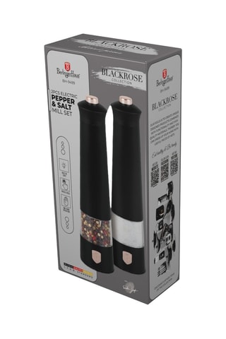 Moulin à poivre et à sel électrique en acier inoxydable et céramique Black Rose