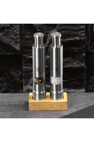 Moulins à sel et à poivre en acier inoxydable et bambou Black Silver Collection