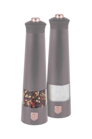 2 moulins à poivre et sel électriques en acier inoxydable Taupe Collection