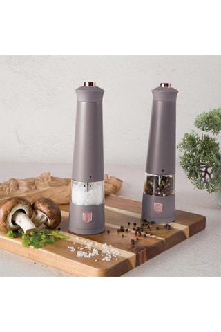 2 moulins à poivre et sel électriques en acier inoxydable Taupe Collection
