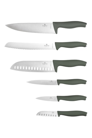 6 couteaux en acier inoxydable Matte Green