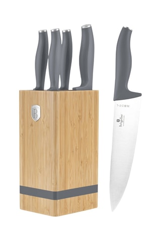 Bloc de 5 pièces en acier inoxydable et bambou Aspen