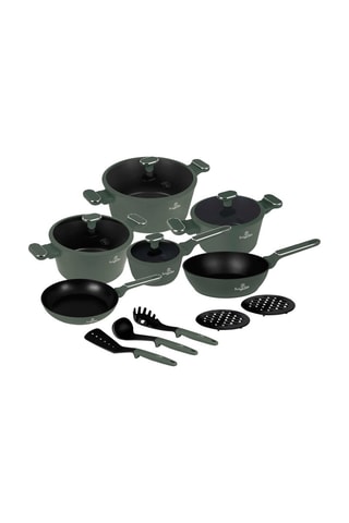 Batterie de cuisine revêtement titane Matte Green Collection - 15 pièces
