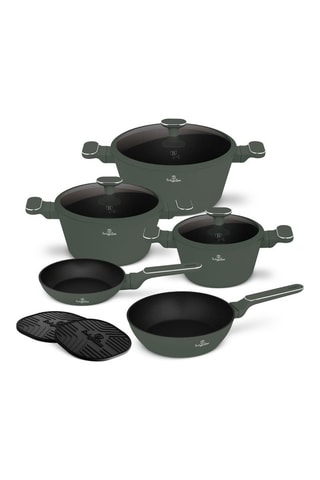 Batterie de cuisine Matte Green – 10 pièces