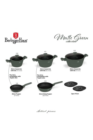 Batterie de cuisine Matte Green – 10 pièces