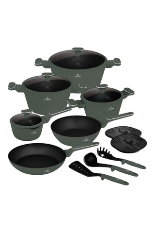 Batterie de cuisine Matte Green – 15 pièces