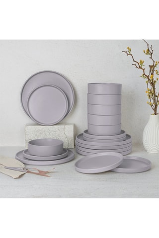 Porseleinen Servies Matt Taupe - 18-delig