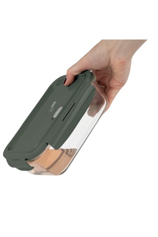 3 Borosilicaatglazen Bewaarbakjes met BPA-vrij Kunststoffen Deksel Matte Green - 57 tot 118 cl