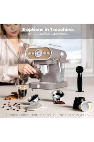 Machine à café espresso 3-en-1 en acier inoxydable Nordic - 1,2 l - 950 W
