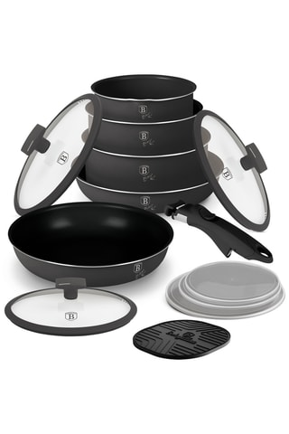 Batterie de cuisine revêtement titane Anthracite - 13 pièces