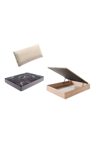 Pack colchón Grafeno Night, canapé de madera y almohada - 30 cm