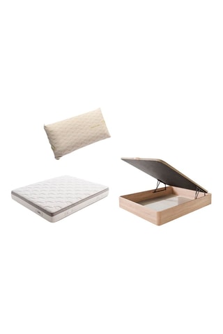 Pack colchón Paradise, canapé de madera y almohada - 27 cm