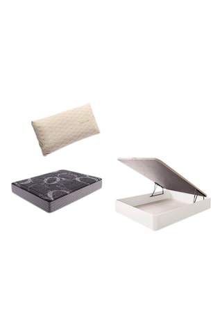 Pack colchón Grafeno Night, canapé de madera y almohada - 30 cm
