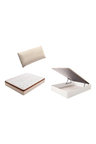 Pack colchón Rel Bio Confort, canapé de madera y almohada - 25 cm
