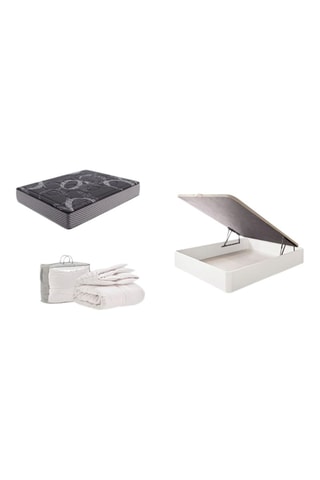 Pack colchón Grafeno Night, canapé abatible de madera y nórdico - 30 cm