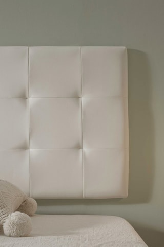 Grenenhouten Gecapitonneerd Hoofdbord om op te hangen - Wit