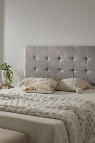 Grenenhouten Gecapitonneerd Hoofdbord om op te hangen - Grijs