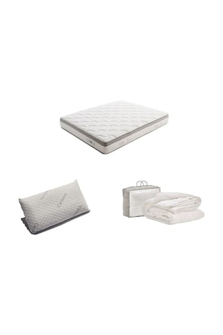 Set Pocketveringmatras Paradise, 1 of 2 Hoofdkussens en 4-Seizoensdekbed - Dikte van 25 cm