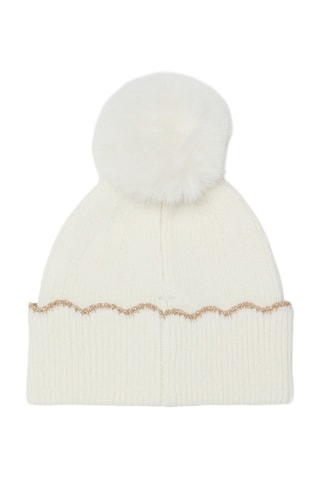 Muts met pompons - Wit