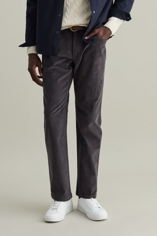 Pantalon en velours - Gris foncé