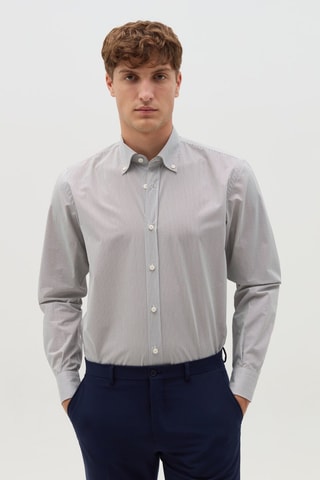 Chemise - Blanc et bleu cobalt