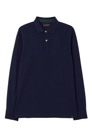 Polo en coton biologique - Bleu marine