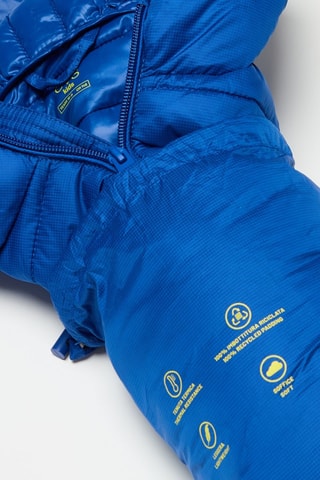 Gewatteerde jas met capuchon - Felblauw