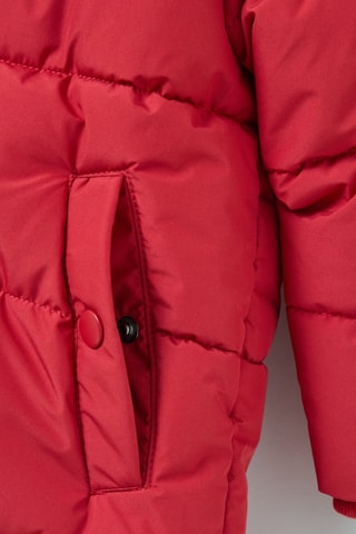 Gewatteerde jas met capuchon - Rood