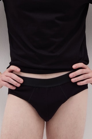 Slip en coton biologique - Noir