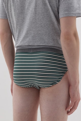 3 slips en coton biologique - Gris chiné et vert foncé