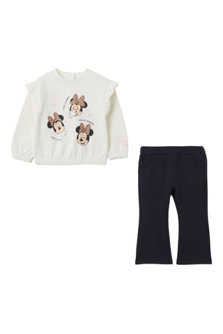 Biologisch Katoenen T-shirt en Broek Minnie Disney - Wit en Zwart