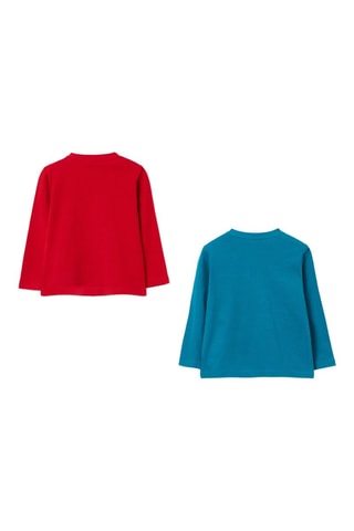 2 t-shirts - Rouge et bleu cobalt
