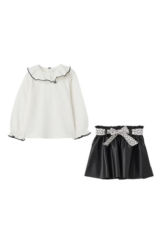 Blouse en Rok -  Wit en Zwart