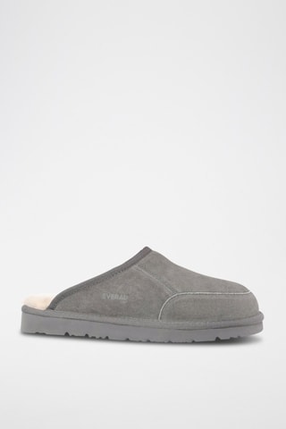 Pantoufles fourrées en nubuck Lark  - Gris