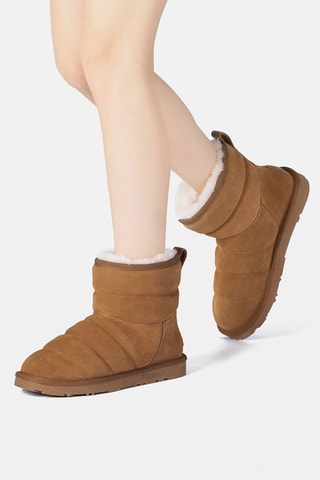 Bottines fourrées en nubuck Thornbill  - Marron