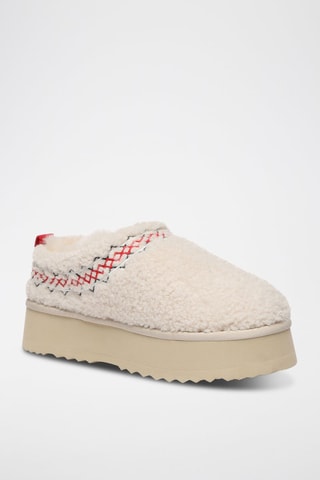 Sabots fourrés plateformes Lewin  - Beige