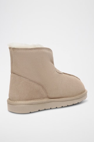 Bottines fourrées en nubuck Owl  - Beige