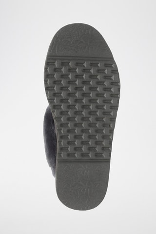 Pantoufles fourrées en cuir de mouton nubuck Magpie  - Gris
