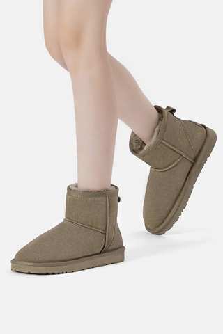 Bottines fourrées en nubuck Ostrich  - Gris