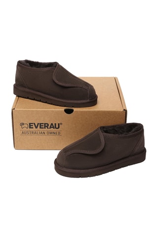 Slip-on fourrés en nubuck Mossy  - Marron